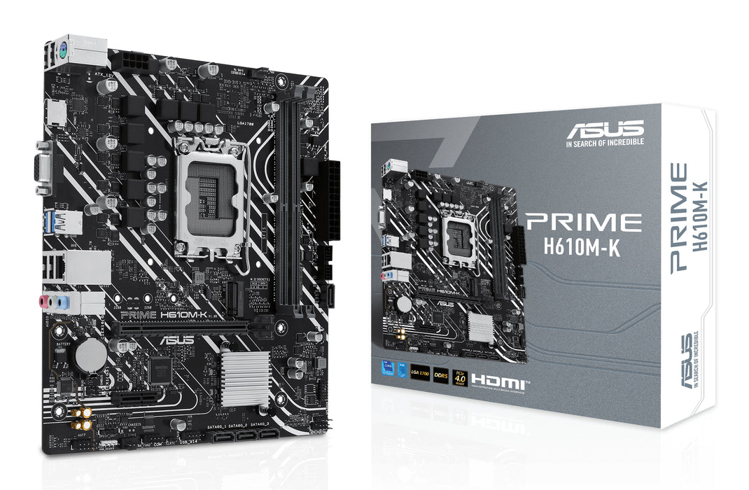 ASUS MB 1700 12/13/14°GEN. H610M-K D5 2xDDR5 4xSATA M.2 VGA/HDMI